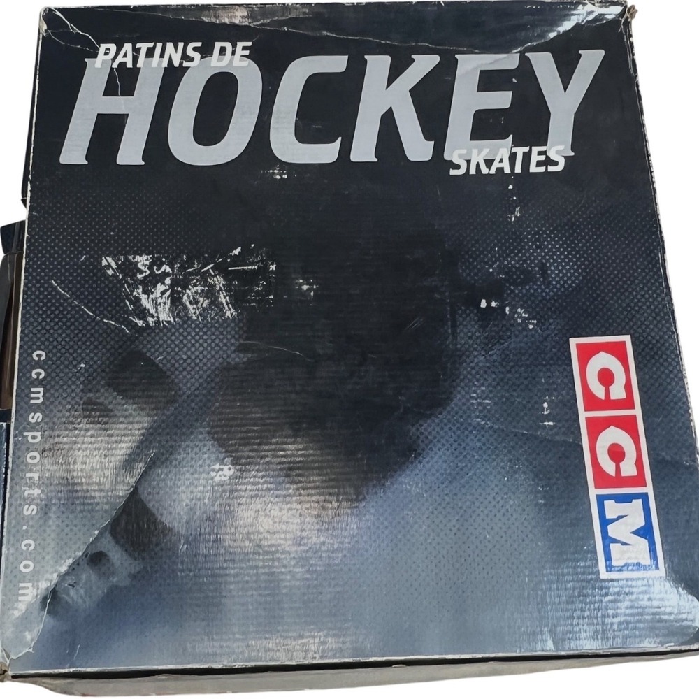 CCM Powerline 550 Mens Ice Hockey Skates‎ Black Silver White Size 12 MSK550